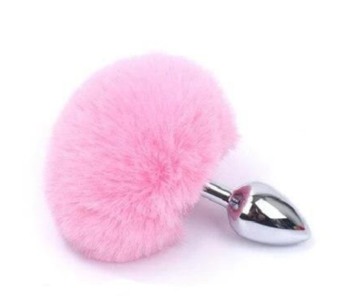 Plug queue de lapin rose
